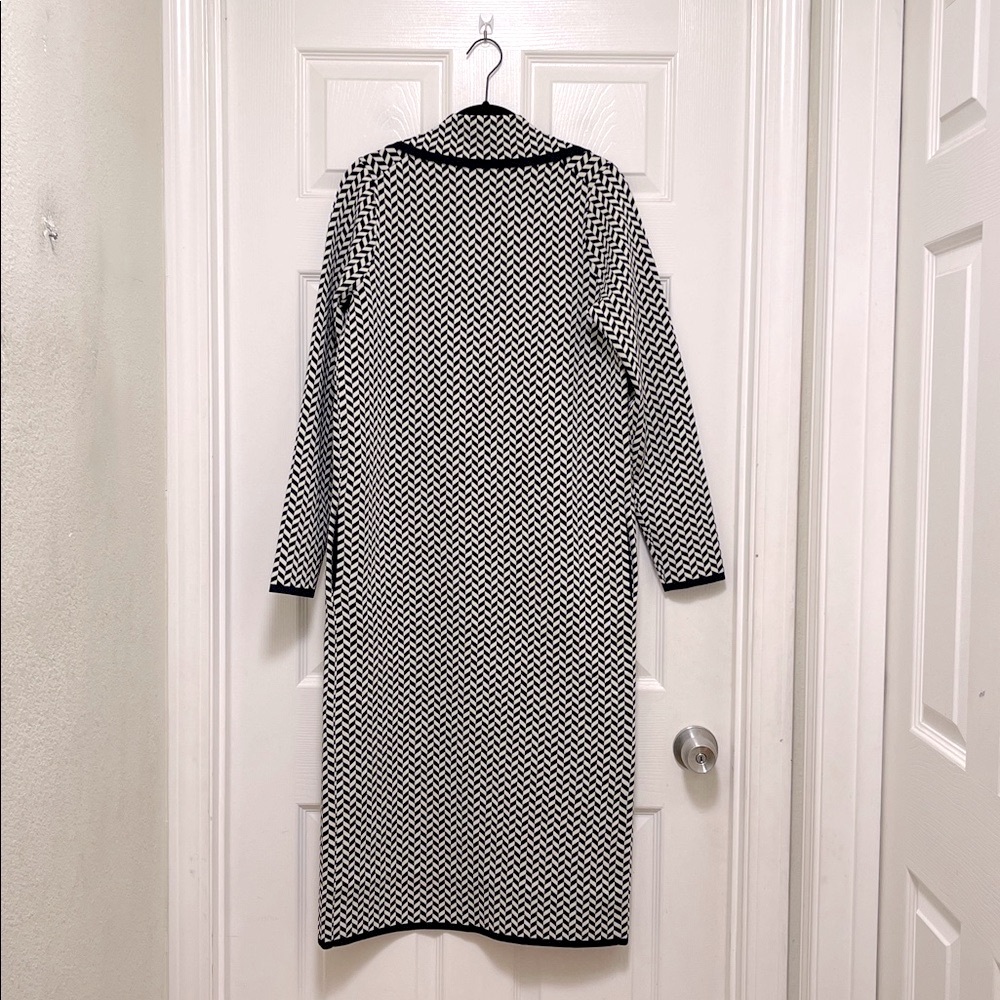 NWT Boden Jacquard Coatigan in Navy Ivory Dogtooth - Picture 10 of 11